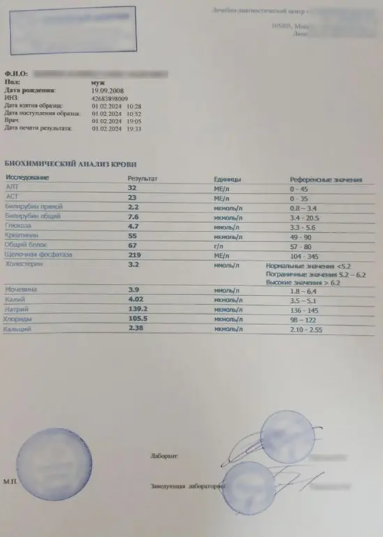 Купите биохимический анализ крови (формы 228/у) в Москве.